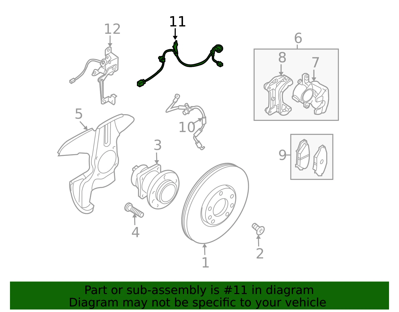 Front Speed Sensor - Passenger Side (RH) - Mazda (F189-43-70X) - view 2