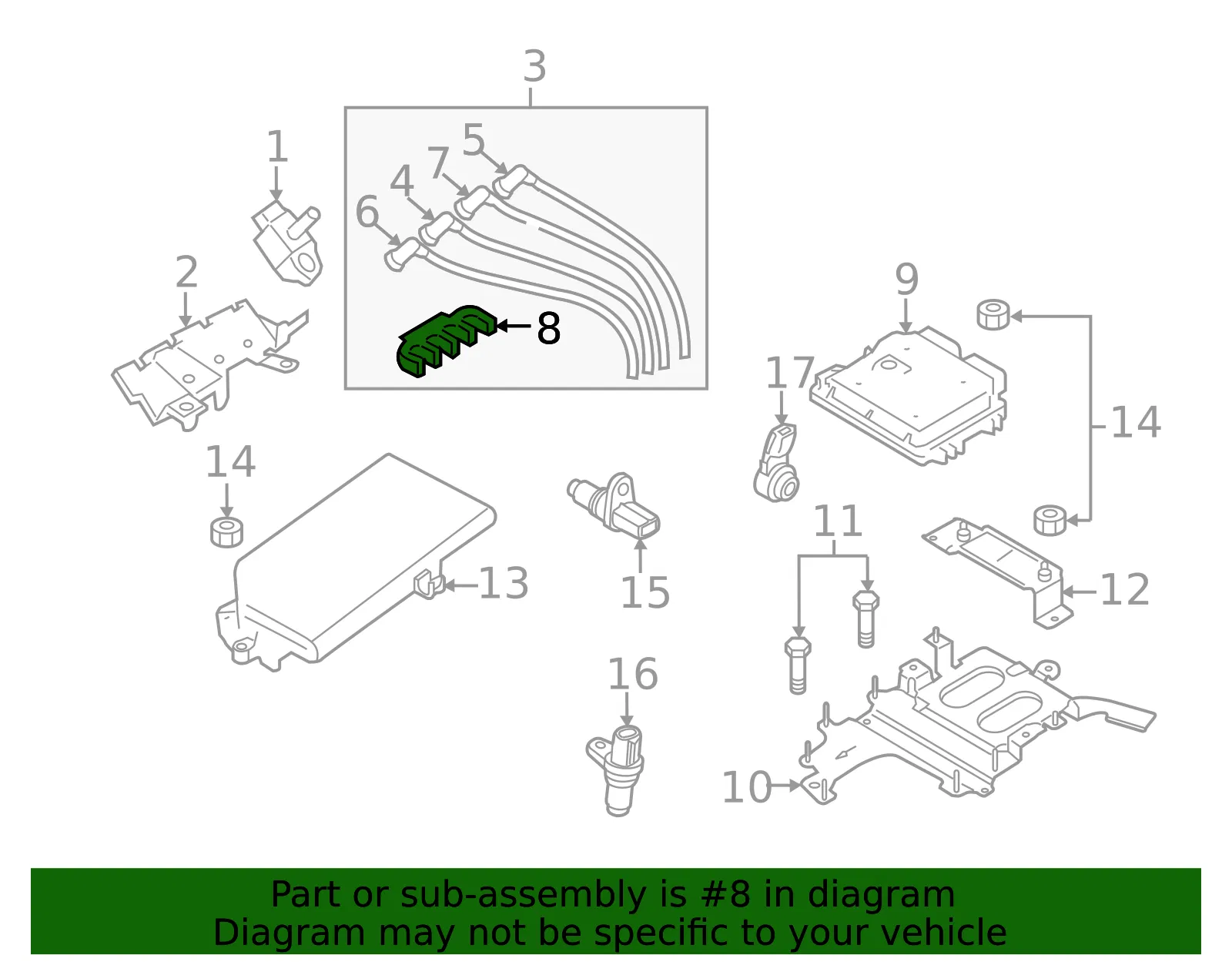 Spark Plug Wire Holder - Mazda (F201-18-141) - view 3