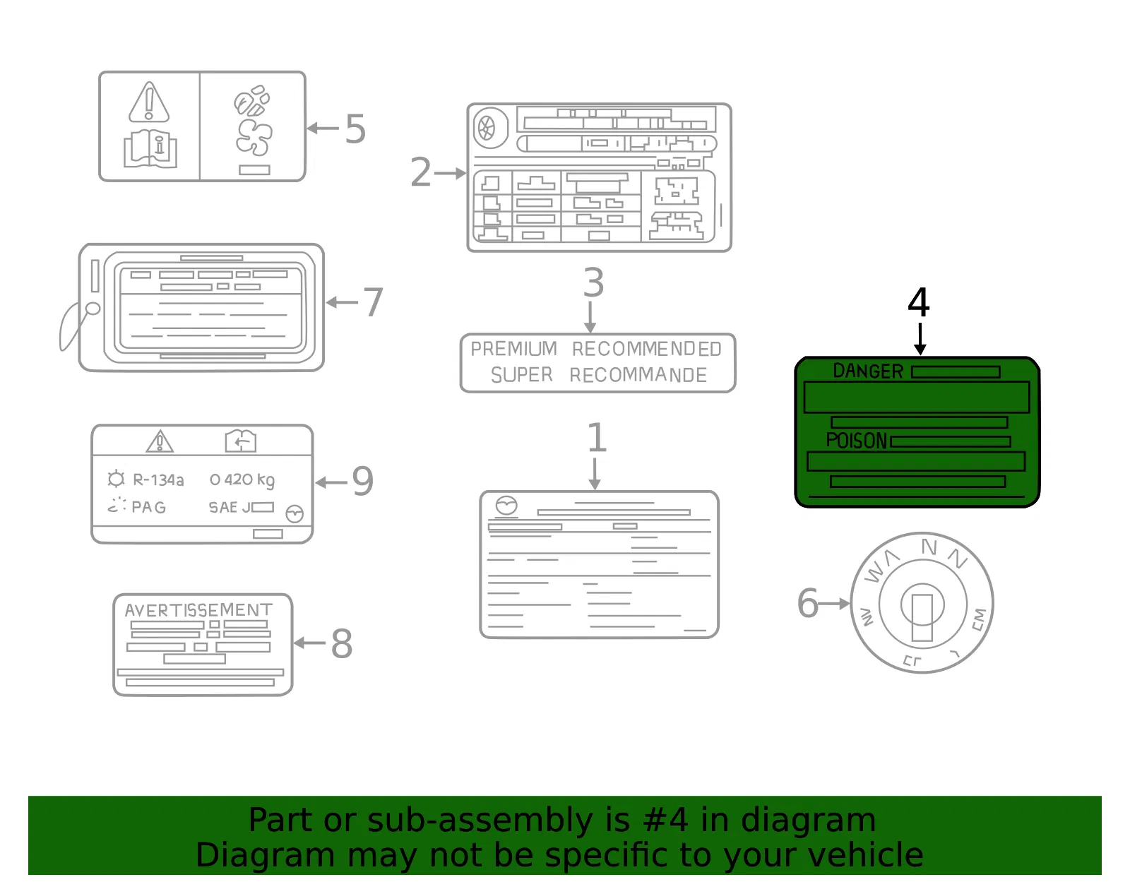 Battery Label - Mazda (FA01-69-064D) - view 3