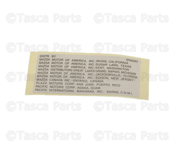 Battery Label - Mazda (FA03-69-C72A) - view 3