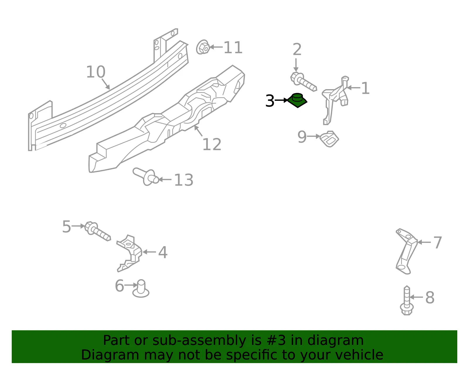 Headlamp Assembly U-Nut - Mazda (FB01-50-133C) - view 3