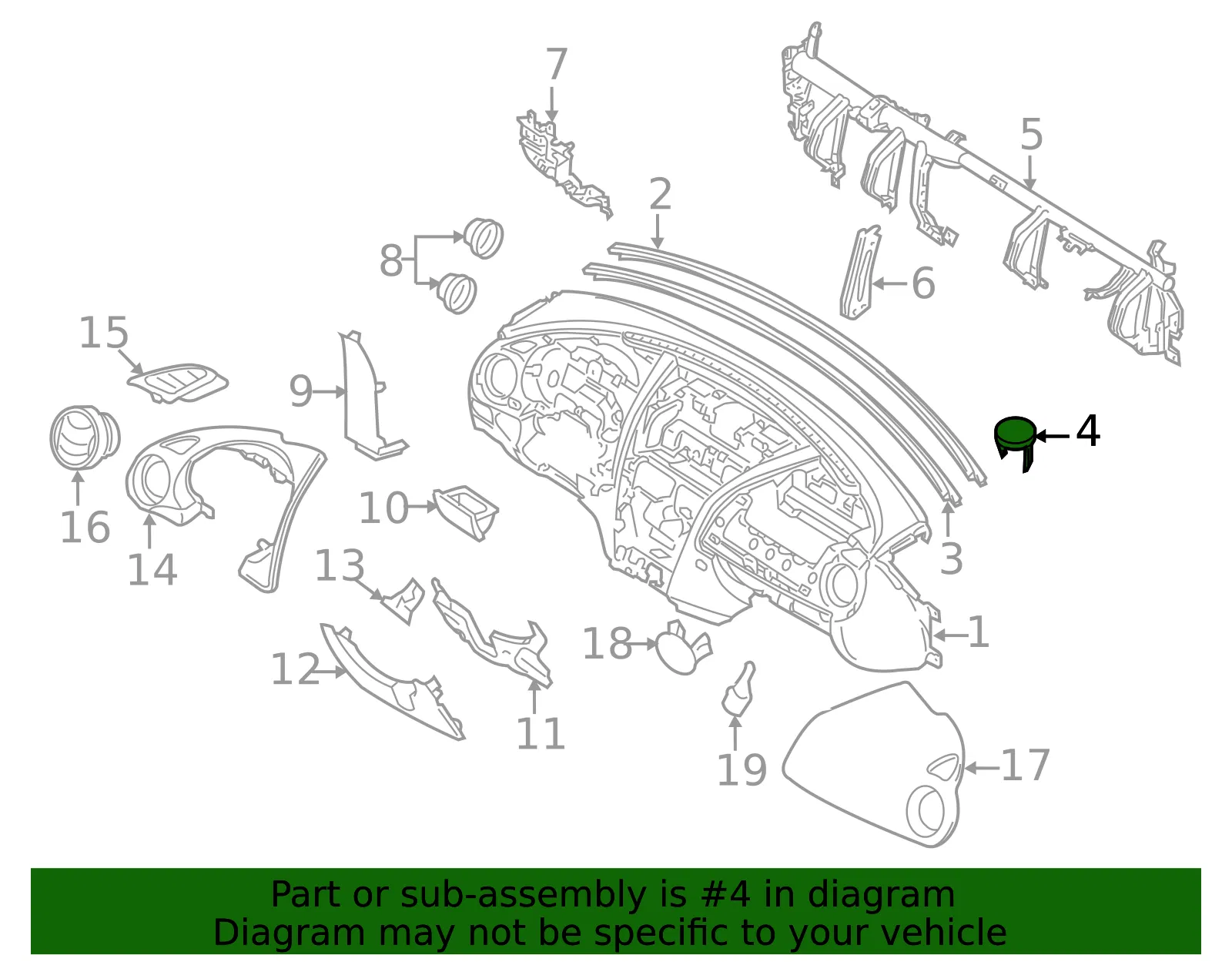 Cover SUN Sensor - Mazda (FE0161799) - view 2