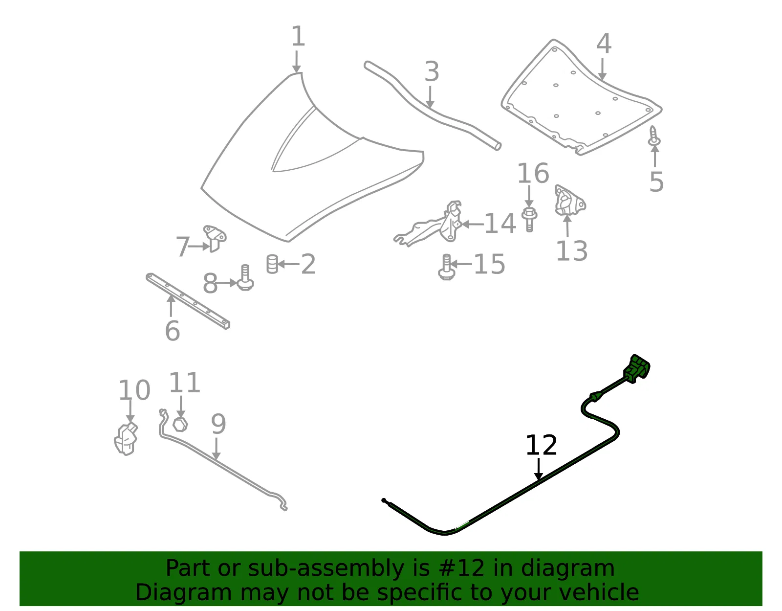 Wire Release Bonnet - MAZDA (FE0556720D) - view 2