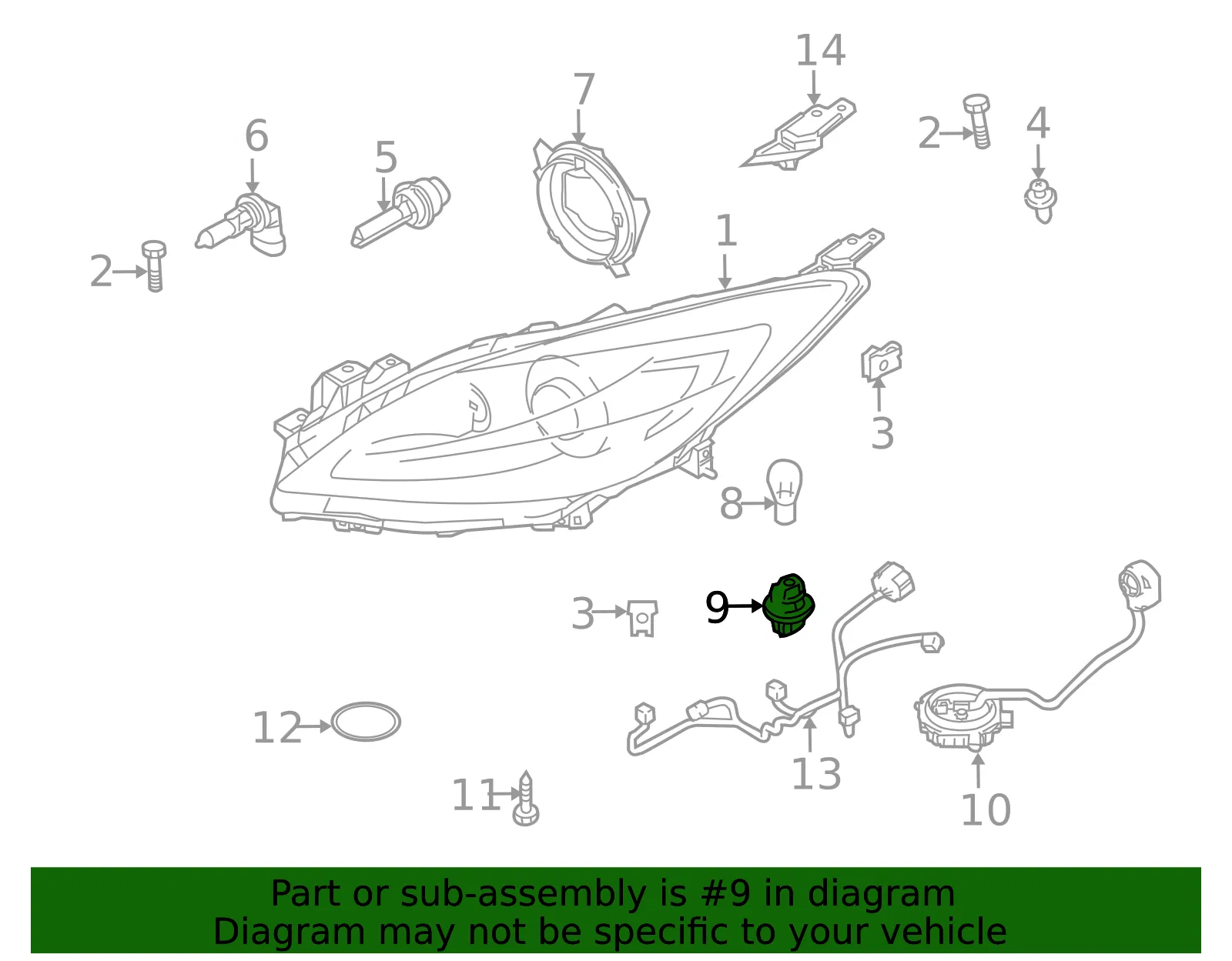 Headlight Socket - Mazda (FF14-51-064) - view 3