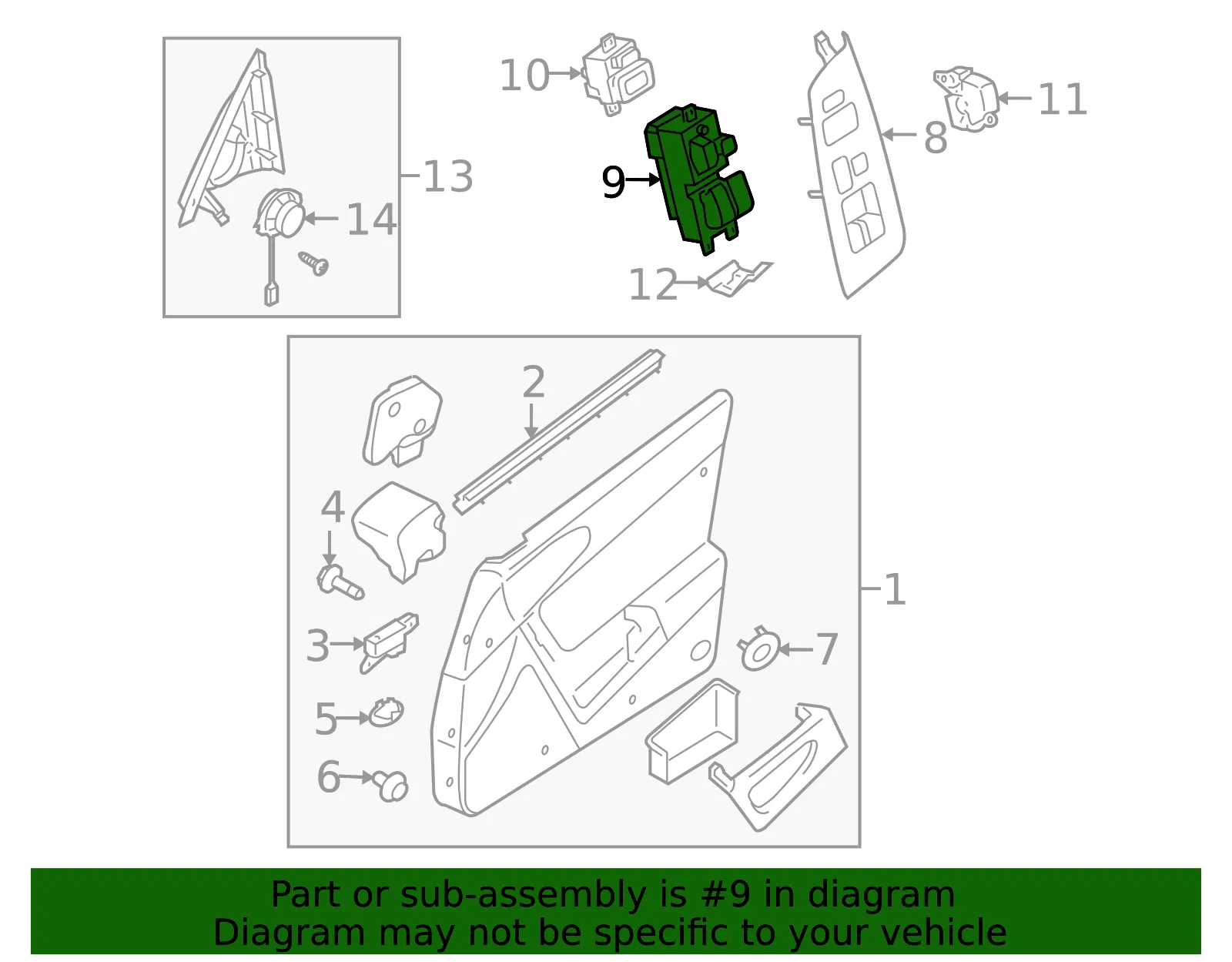 Window Switch - Passenger Side (RH) - Mazda (FF14-66-370) - view 2