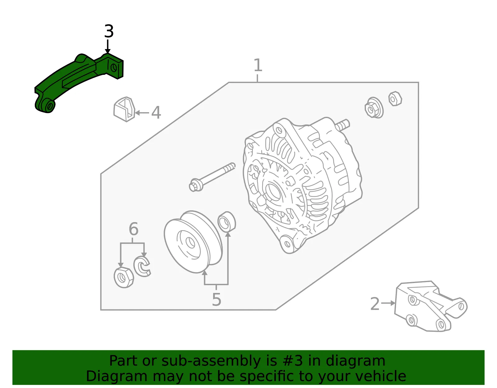 Alternator Adjusting Bracket - Mazda (FS05-18-361D) - view 3
