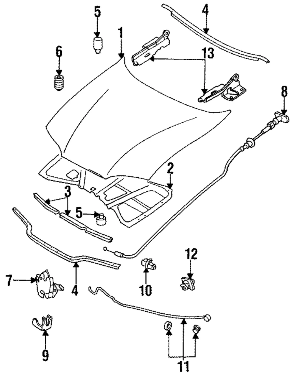 Wire Release Hood - MAZDA (GA2A56720A)