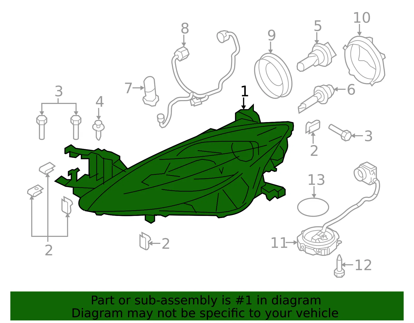 Headlamp Assembly - Driver's Side (LH) - Mazda (GEG2-51-041D) - view 2