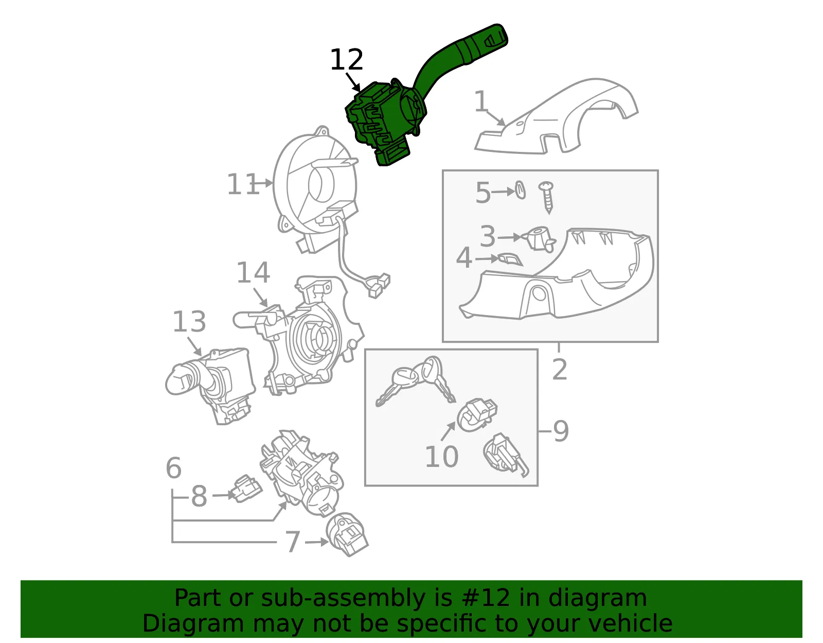 Wiper Switch - Mazda (GJ6A-66-128) - view 3