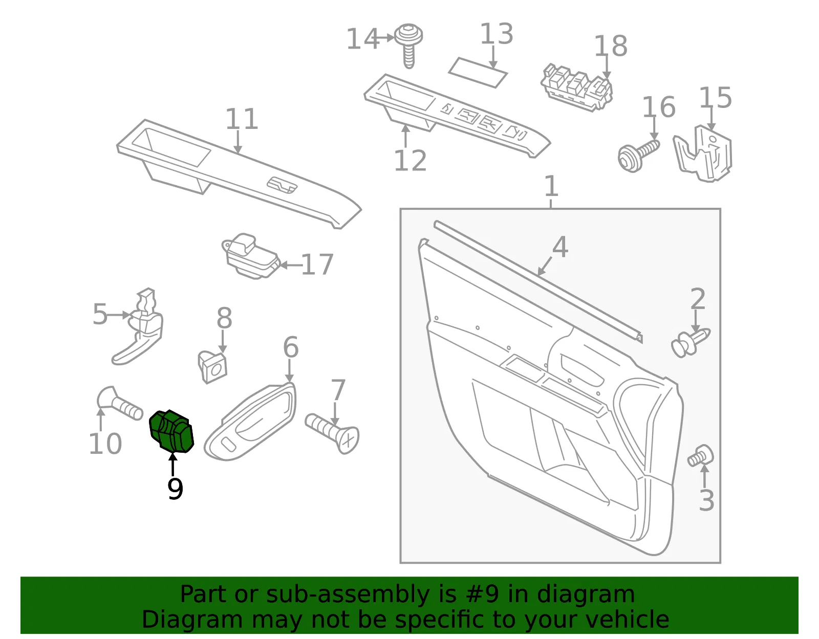 Lock Switch - Driver's Side (LH) - Mazda (GK2A-66-660) - view 3