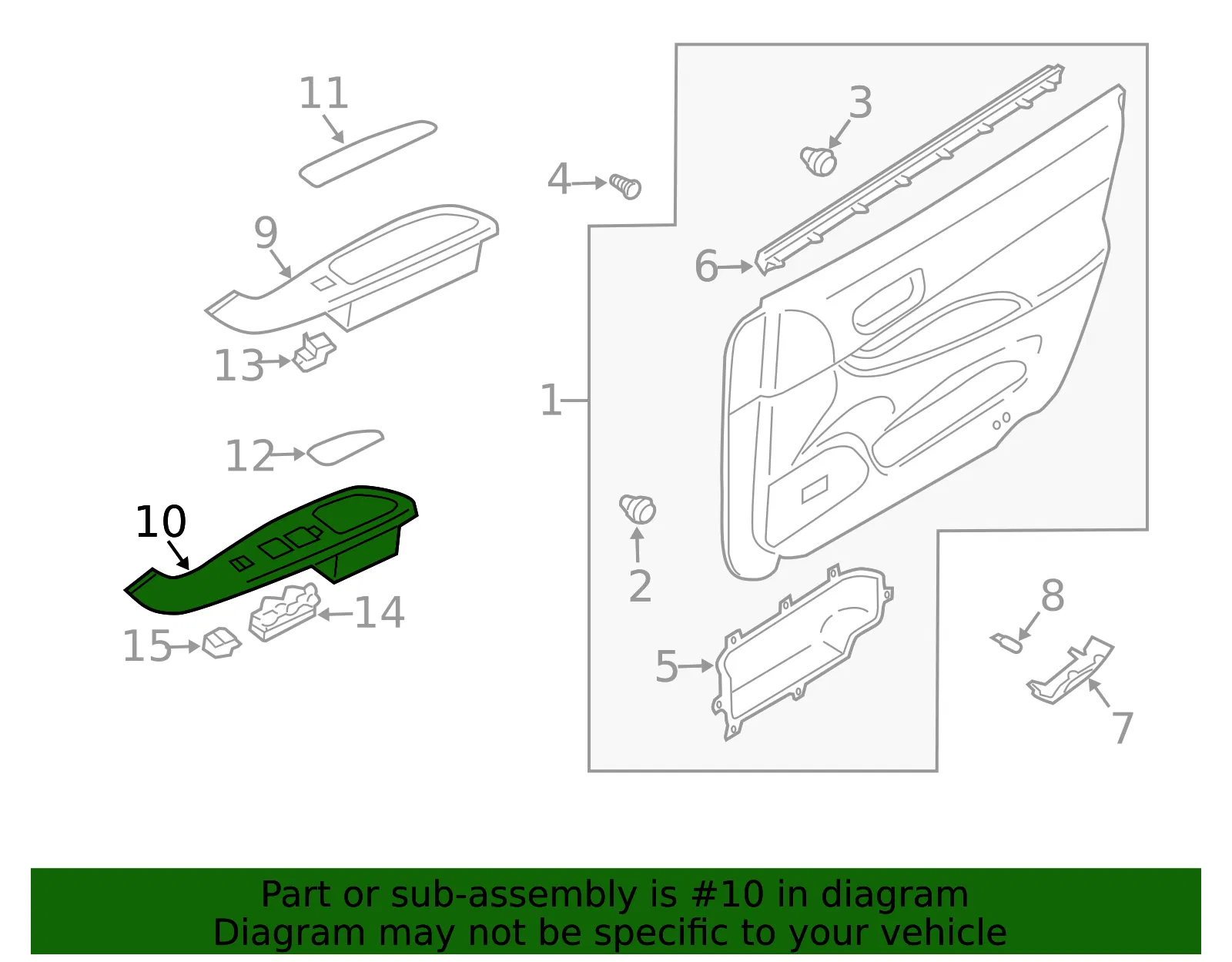 Door Switch Trim Panel - Mazda (GP7B-68-4L6D) - view 3