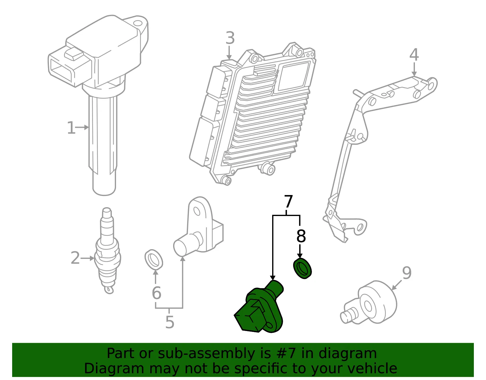 Engine Camshaft Position Sensor - Mazda (HF01-18-230) - view 2