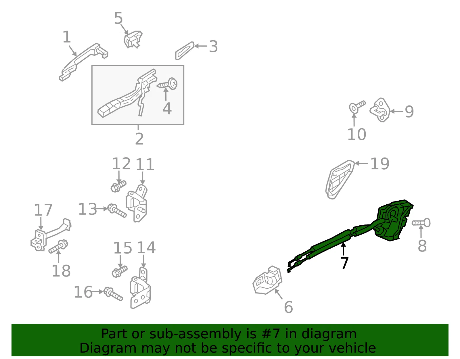 Lock Actuator - Driver's Side (LH) - Mazda (KB7W-73-310) - view 2