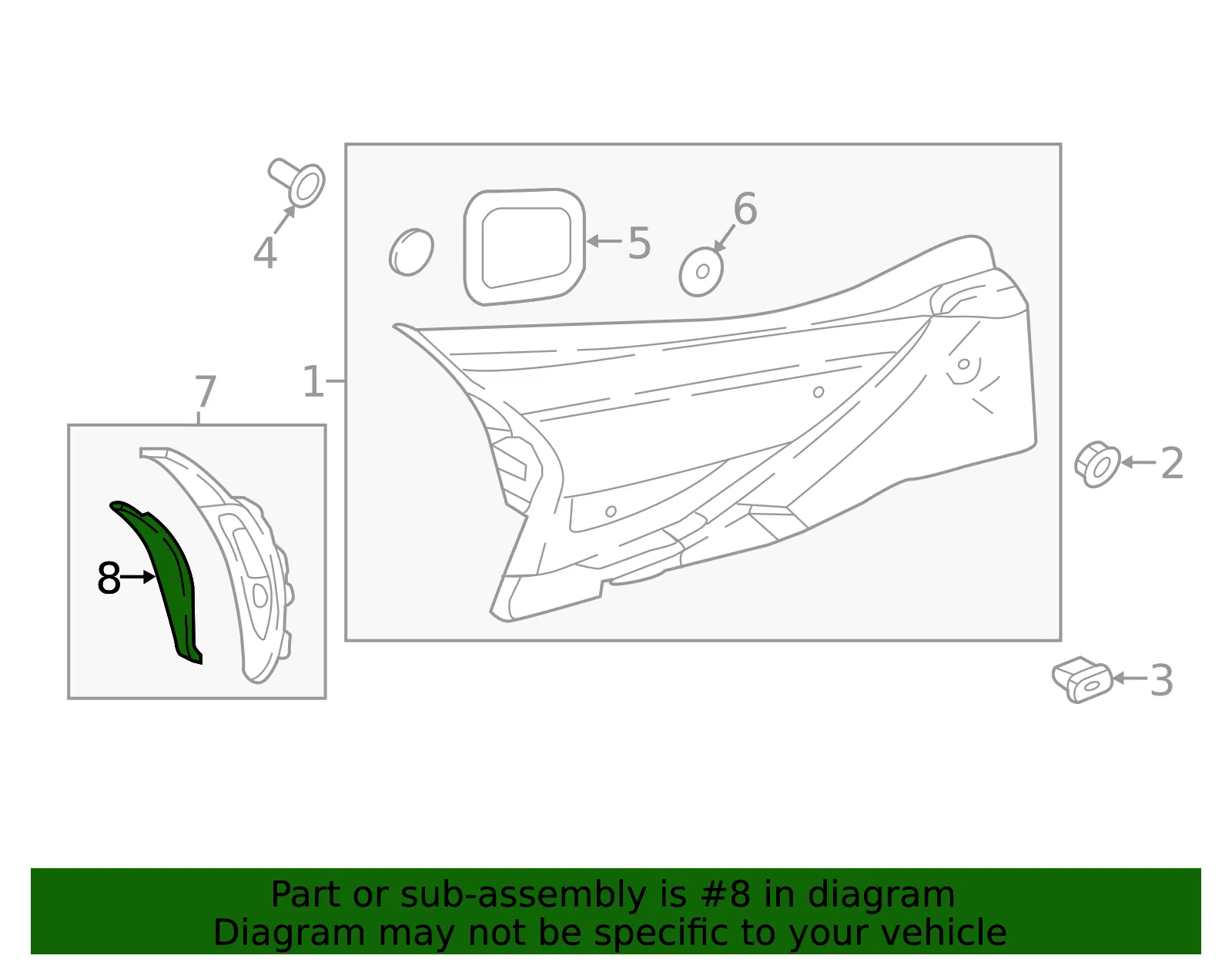 Tail Light Assembly Cap - Driver's Side (LH) - Mazda (KB8A-51-3J4) - view 2