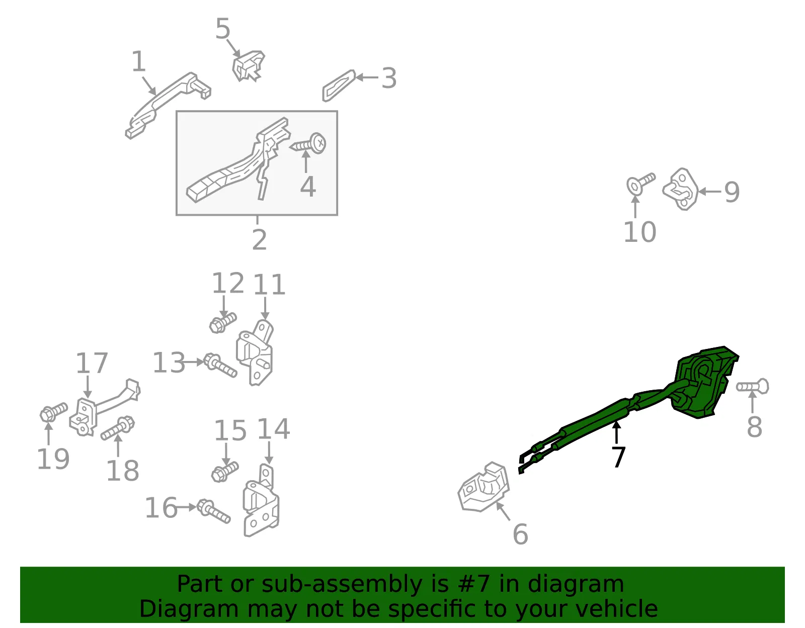 Lock Actuator - Passenger Side (RH) - Mazda (KD35-72-310) - view 2