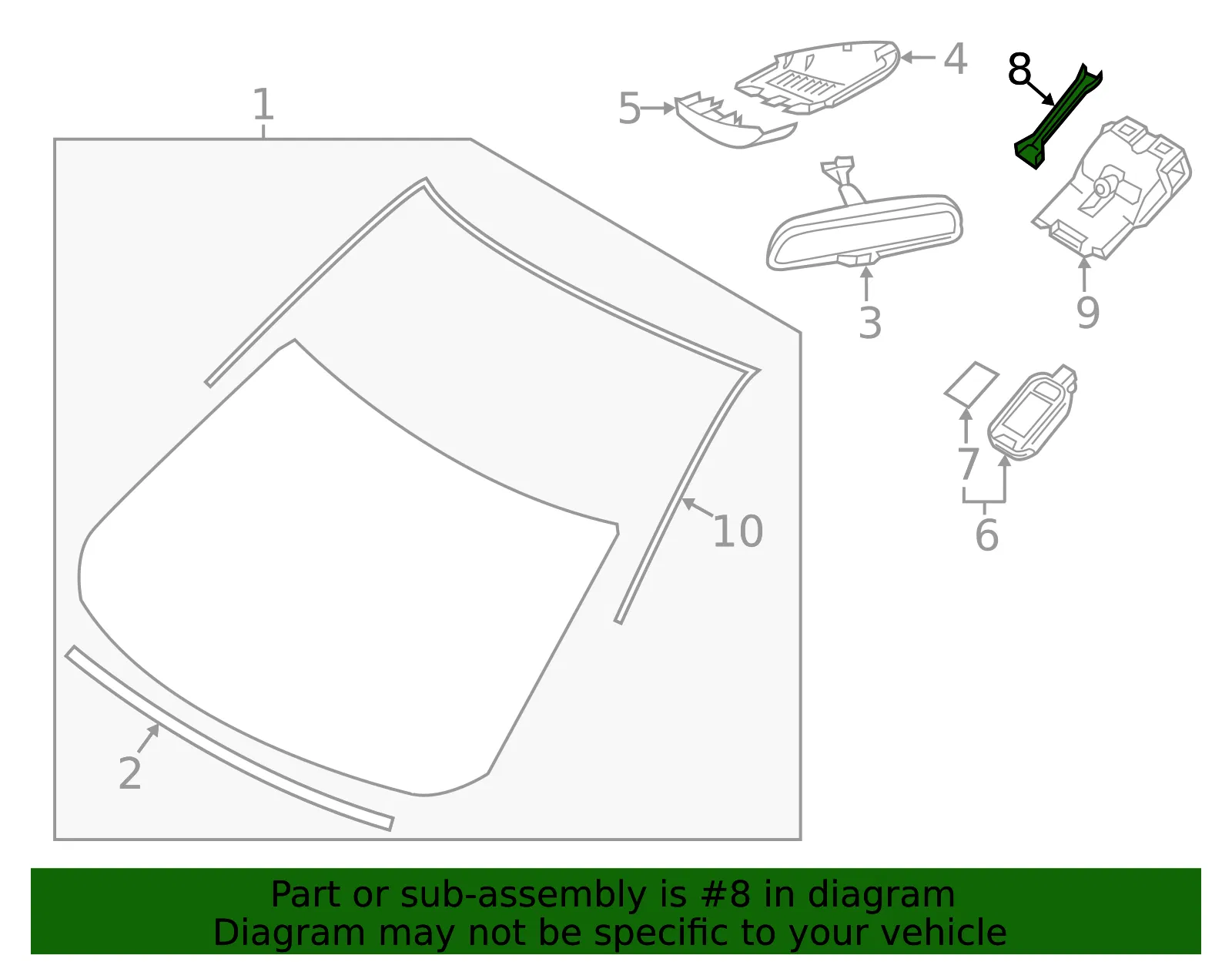Rain Sensor Cover - Mazda (KD45-66-5G1) - view 3
