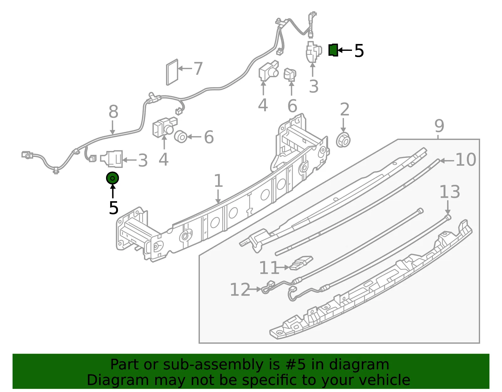 Parking Aid Sensor Retaining Ring - Mazda (KD49-67-UC5A) - view 3