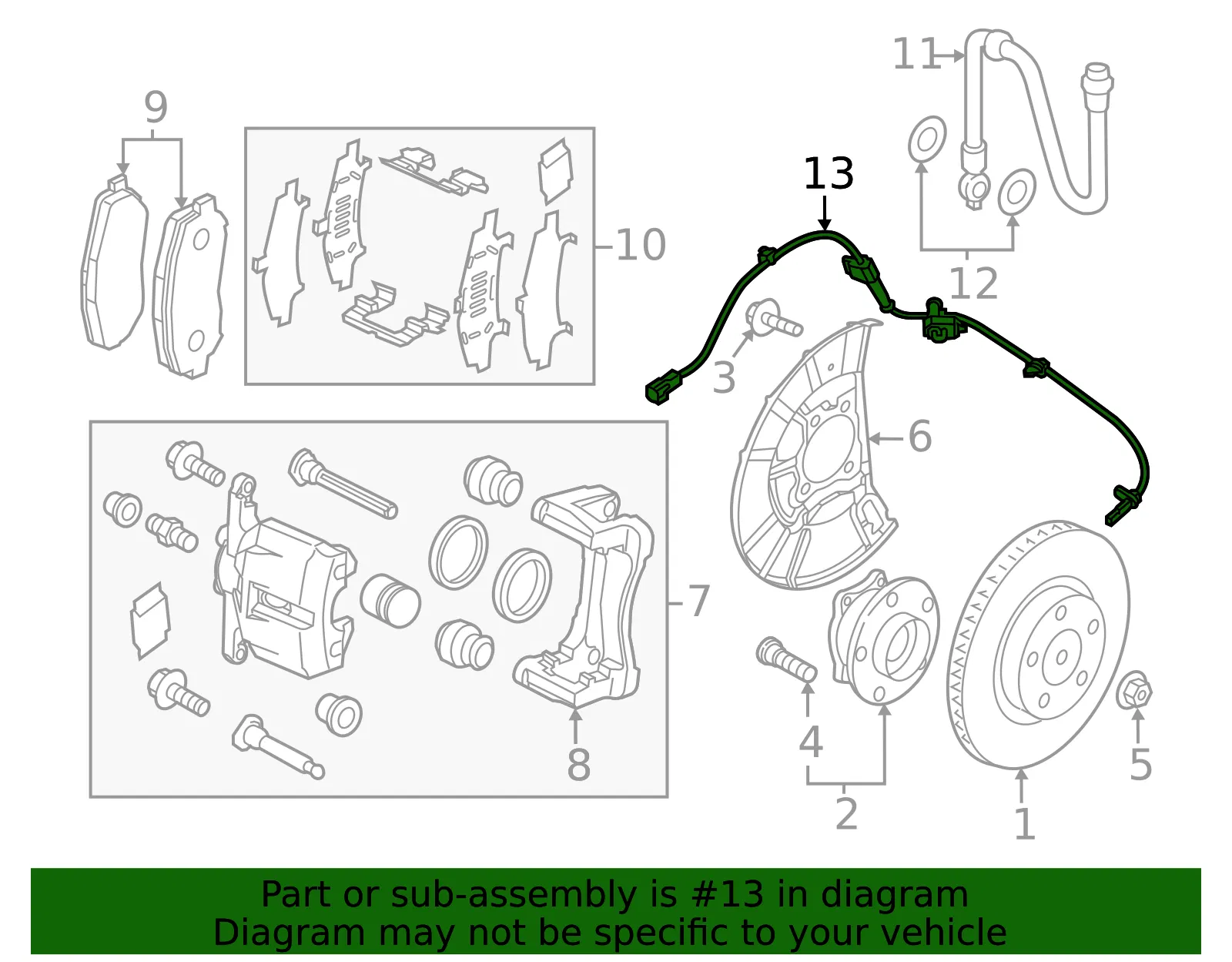 ABS Wheel Speed Sensor - Mazda (KEME-43-73XB) - view 2