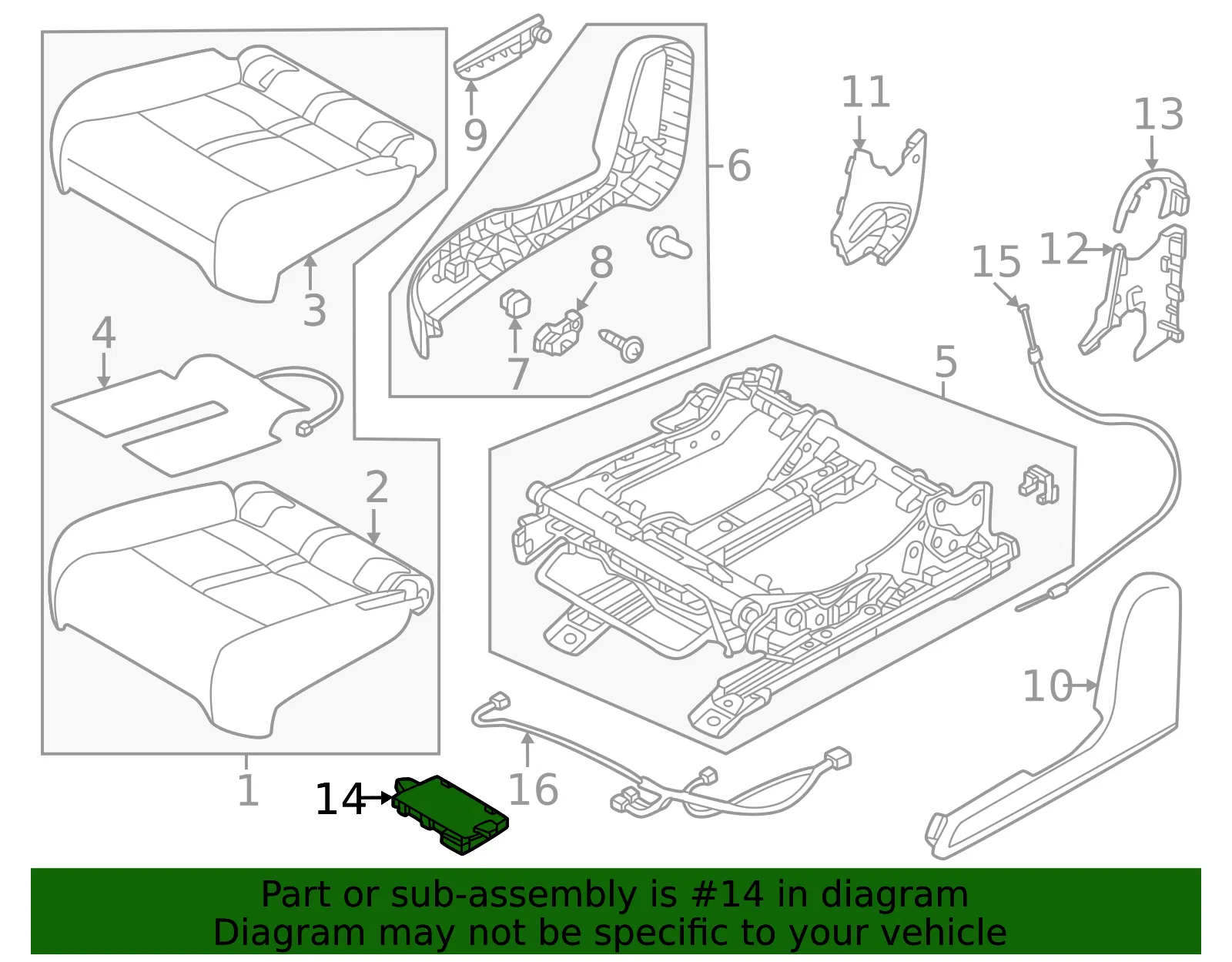 Power Seat Control Module - Mazda (KEVB-67-5J0) - view 2