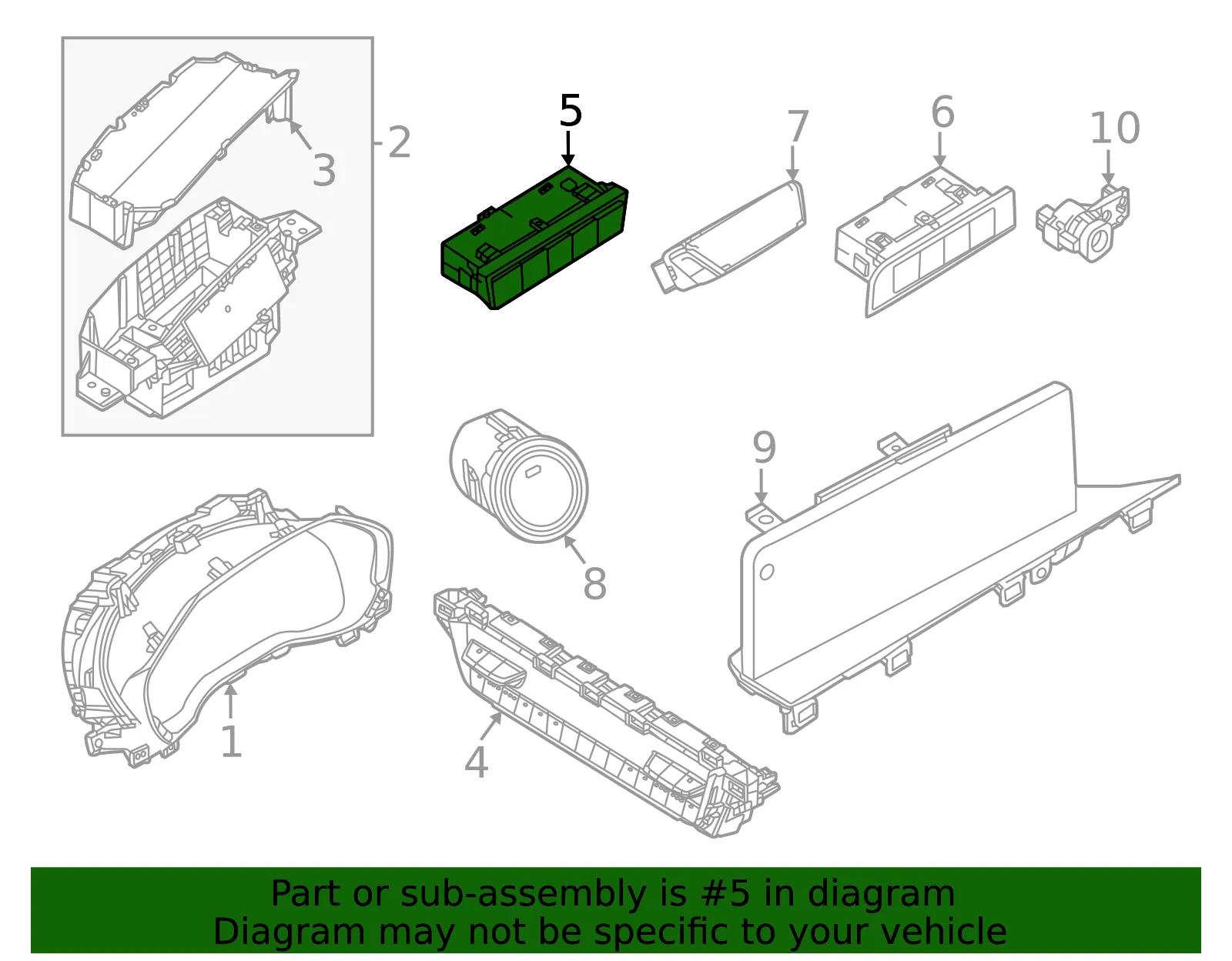 Control Switch Assembly - Mazda (KGGD-66-170) - view 2