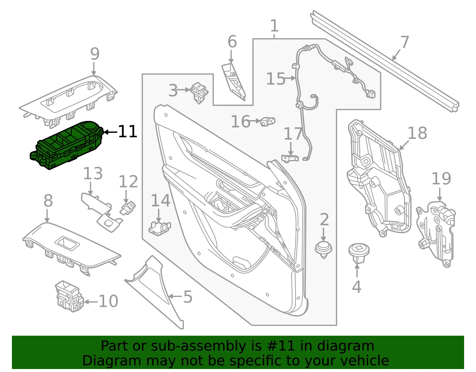 Window Switch - Mazda (KJG6-66-350A) - view 2