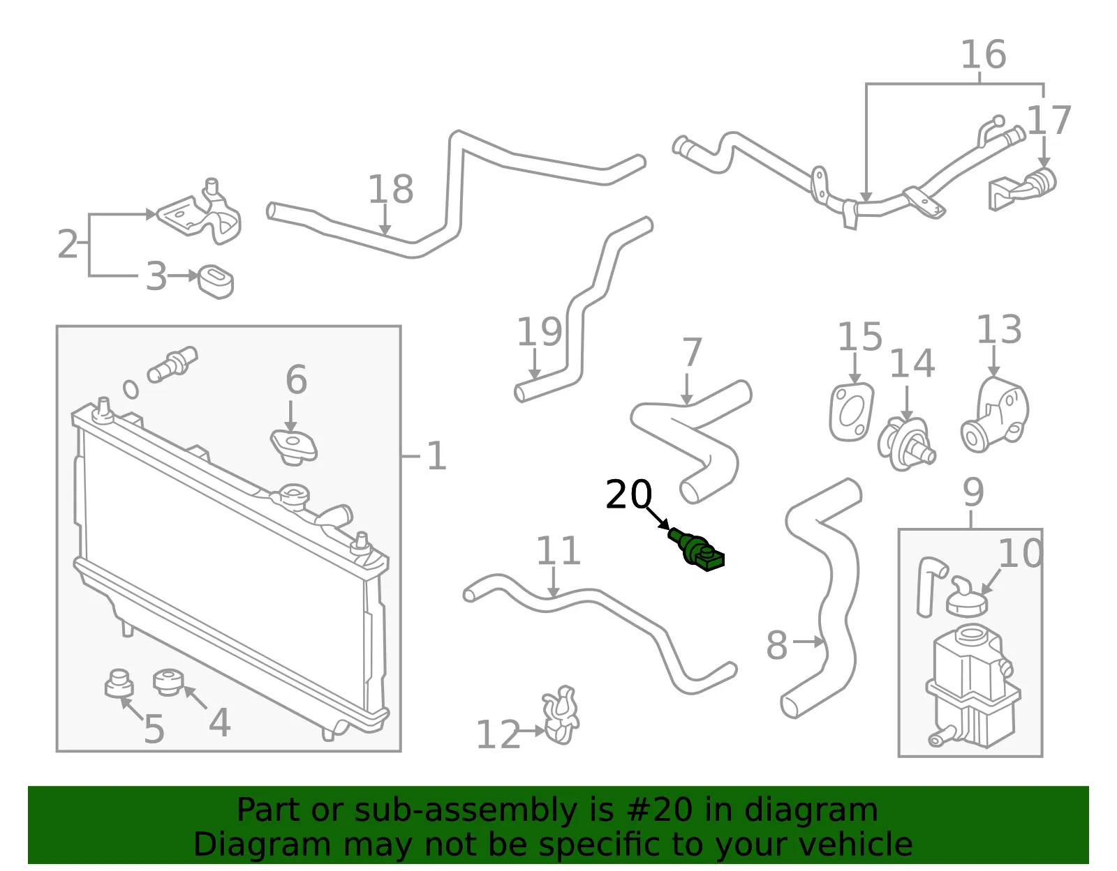 Engine Coolant Temperature Sensor - Mazda (KLK1-18-840) - view 3
