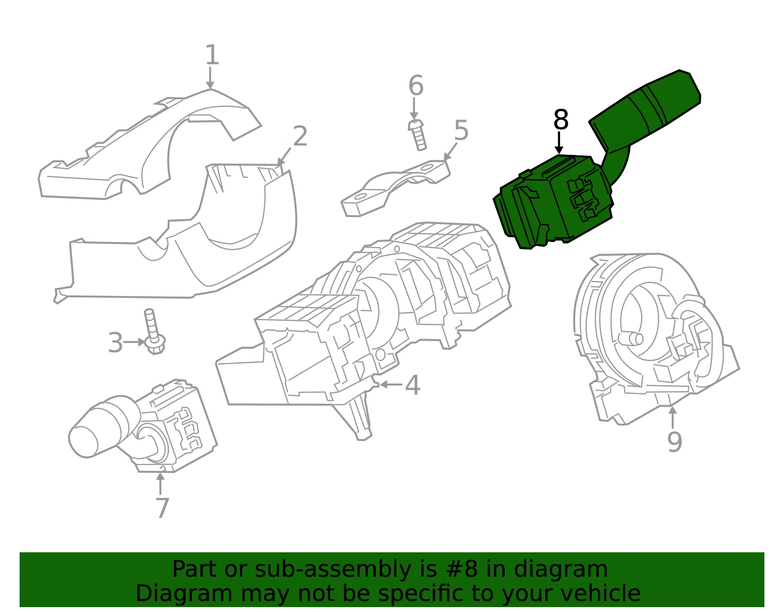 Wiper Switch - Mazda (KS02-66-128) - view 3