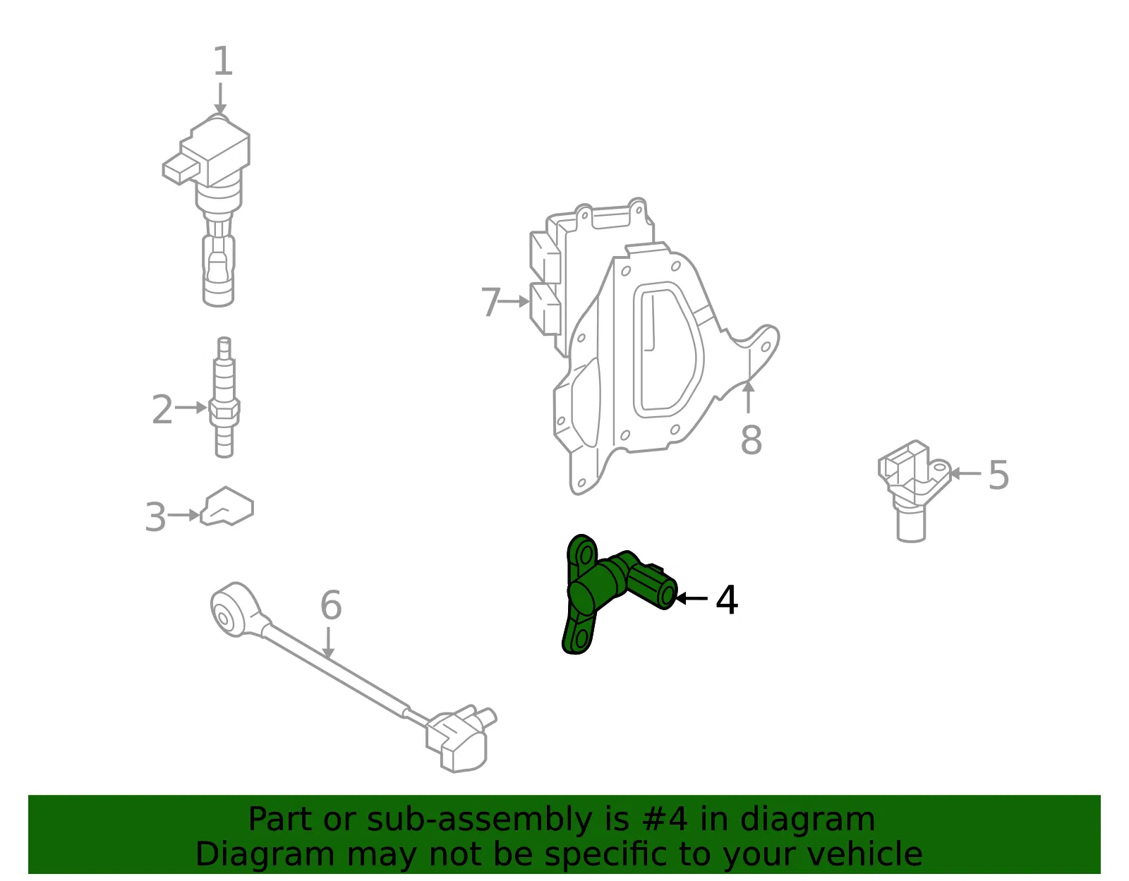 Engine Crankshaft Position Sensor - Mazda (L3K9-18-221A) - view 3