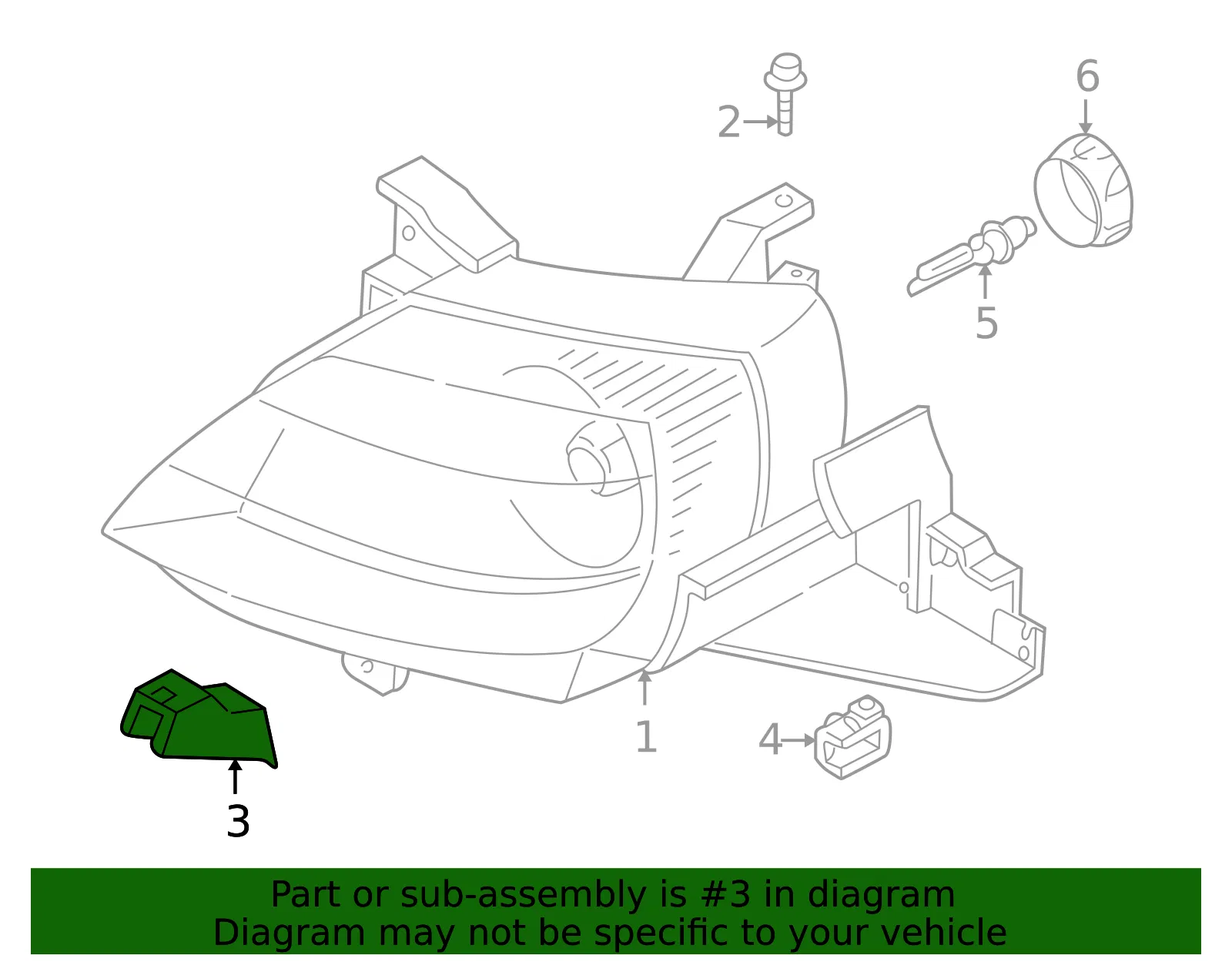 Headlamp Assembly Brace - Driver's Side (LH) - Mazda (LD47-50-161A) - view 2