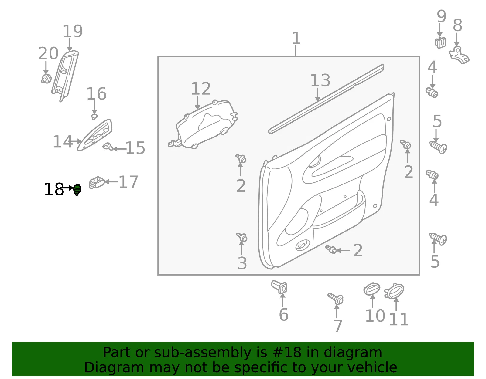 Lock Switch - Mazda (LE43-66-660) - view 3