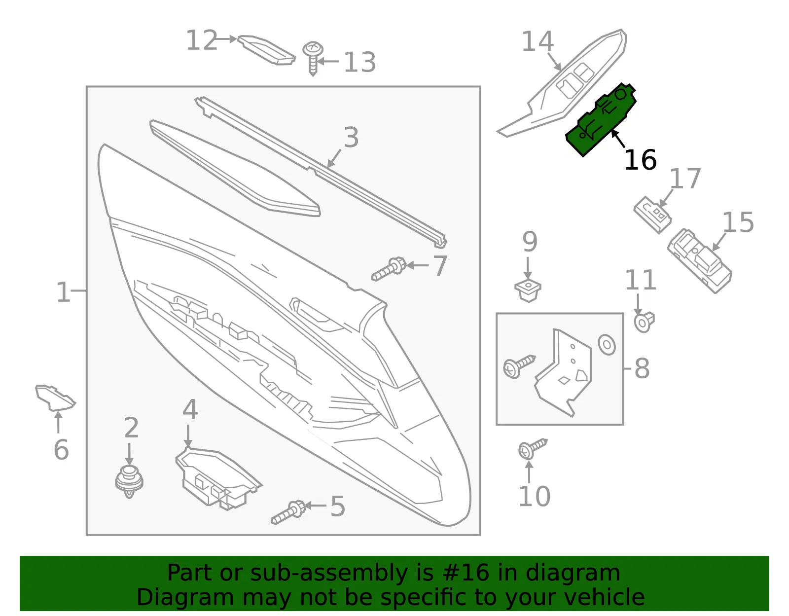 Window Switch - Driver's Side (LH) - Mazda (NA2E-66-350B) - view 2