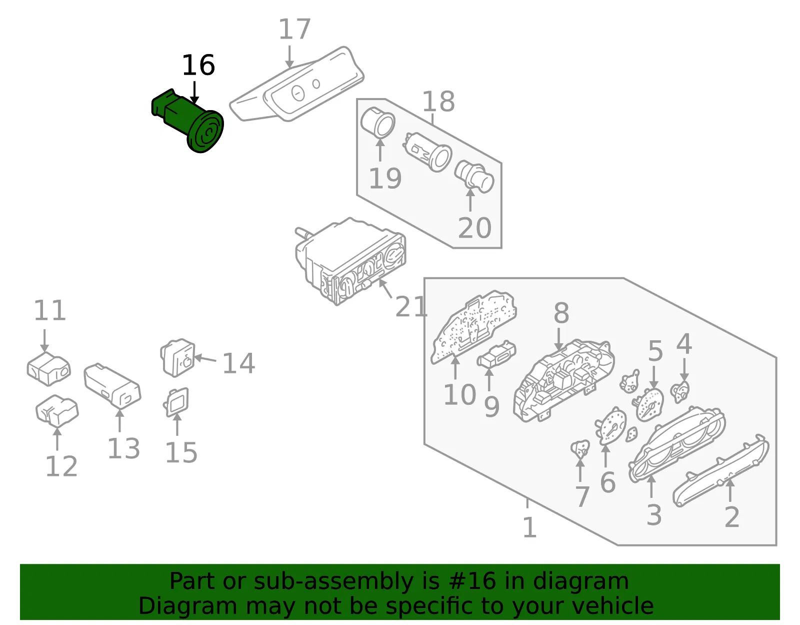 Hazard Switch - Mazda (NC10-66-4H0) - view 3
