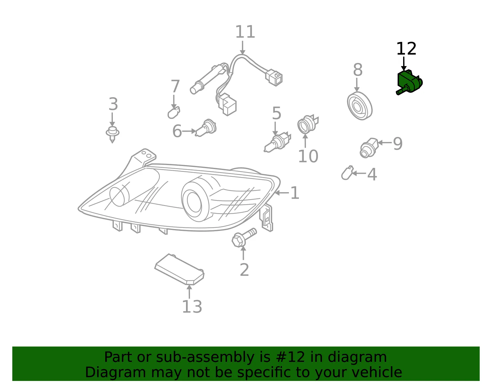Unit Leveling Head Lamp - MAZDA (NC8251210) - view 2