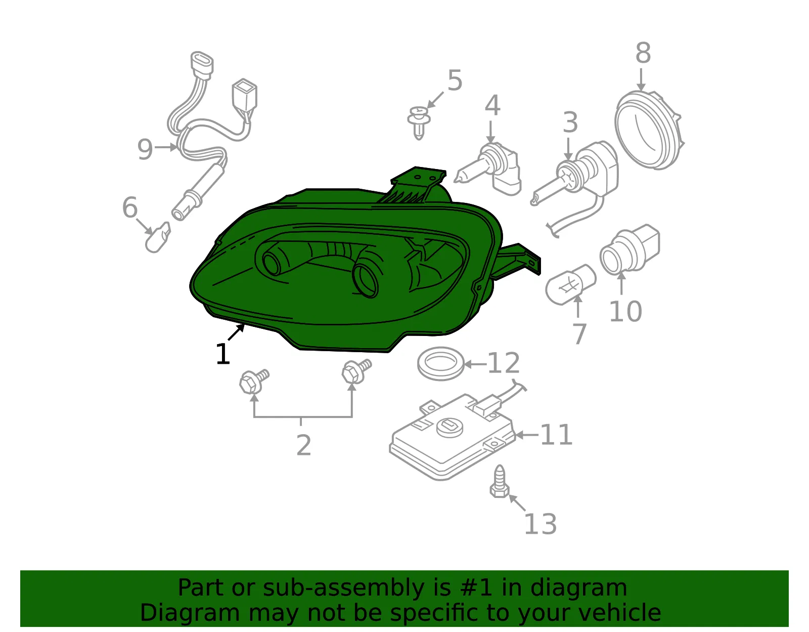 Headlamp Assembly - Driver's Side (LH) - Mazda (NE59-51-041B) - view 2
