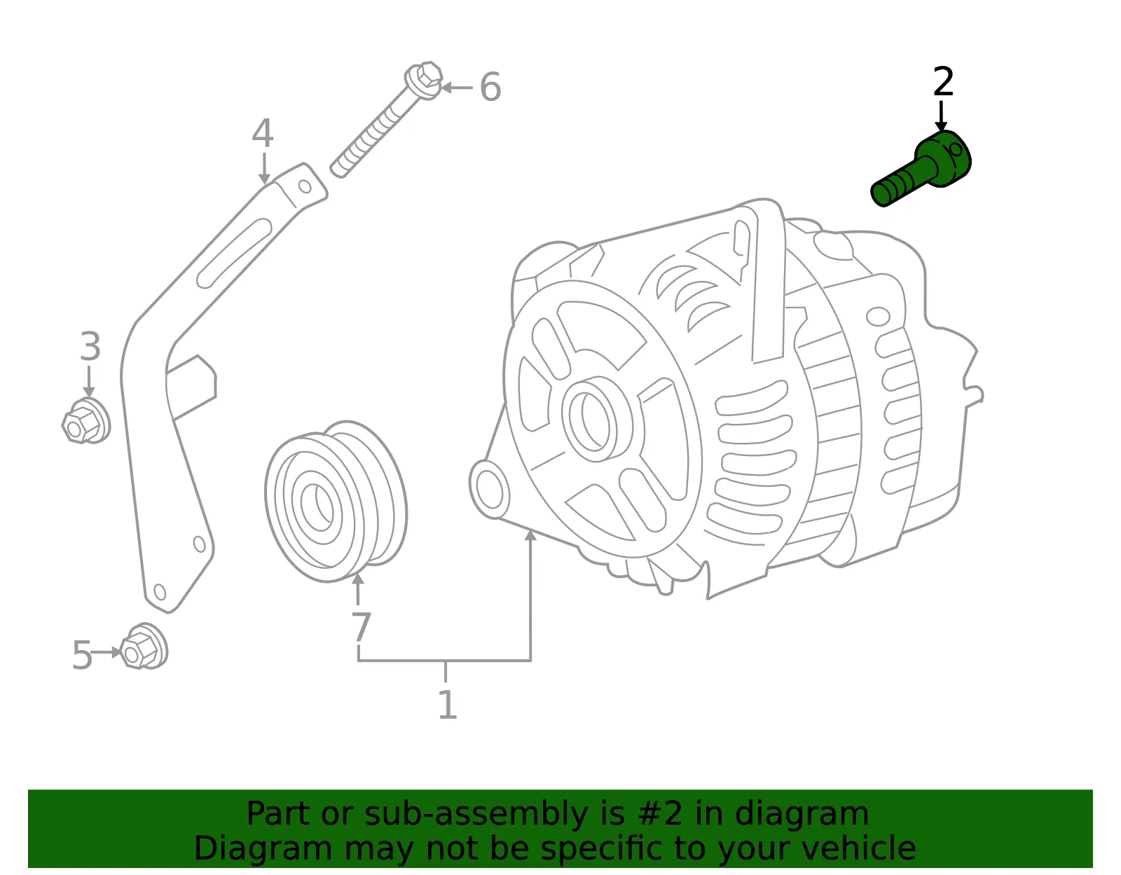 Alternator Bracket Bolt - Mazda (NF01-15-932) - view 3