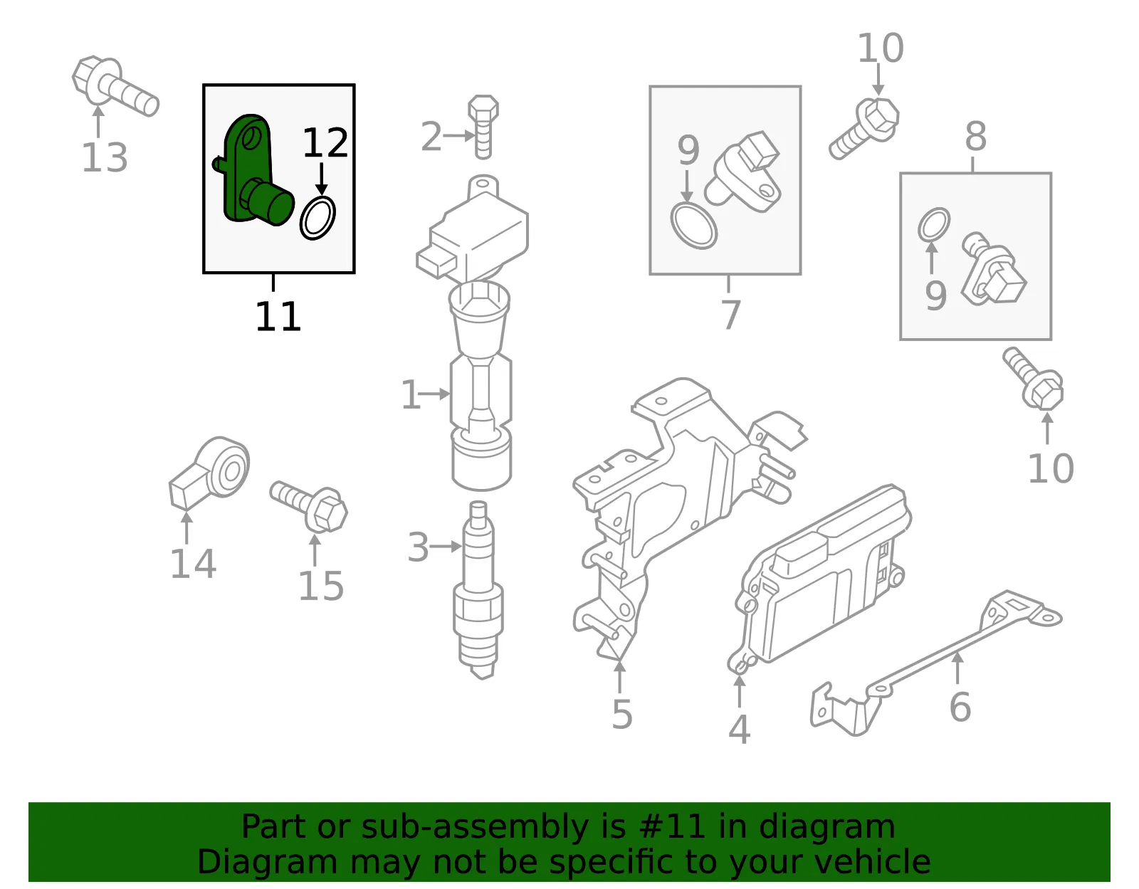 Engine Crankshaft Position Sensor - Mazda (PE01-18-221) - view 3