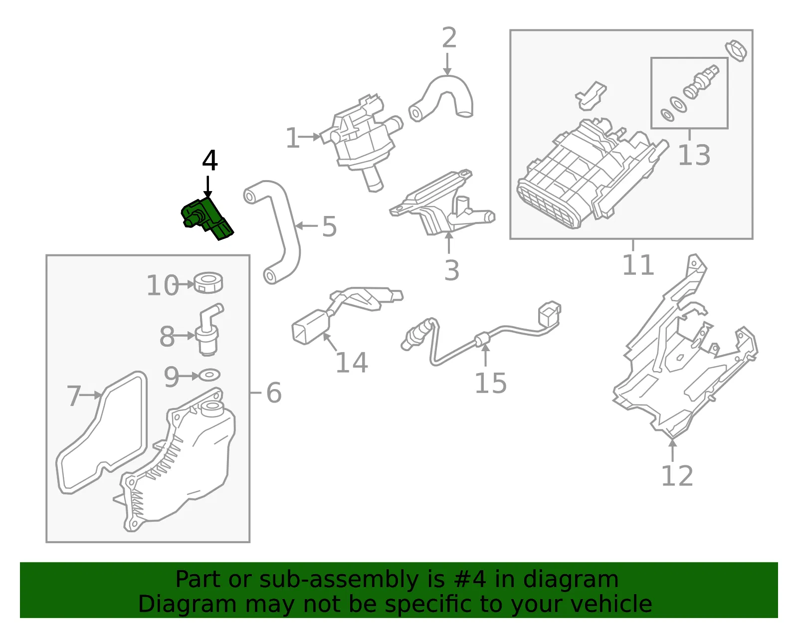 Manifold Absolute Pressure Sensor - Mazda (PE02-18-211) - view 3