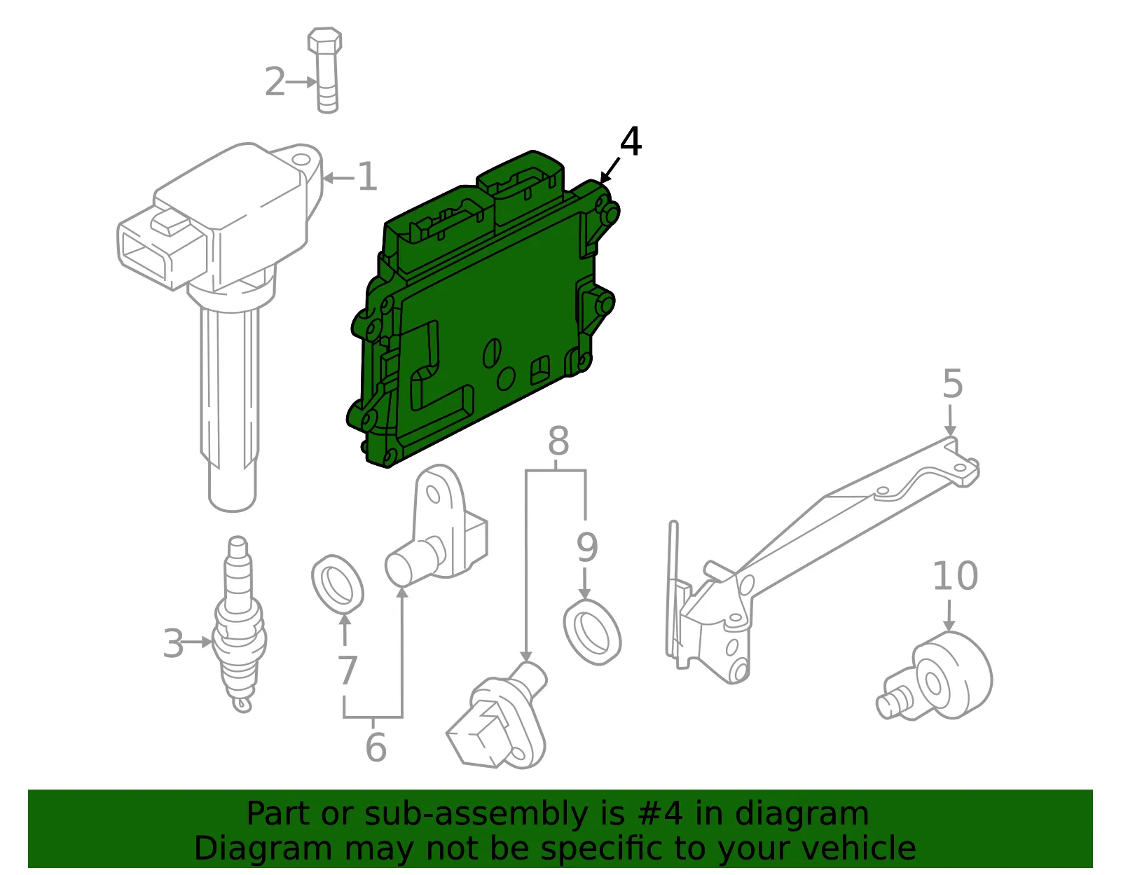 Engine Control Module (ECM) - Mazda (PXGH-18-881A) - view 2