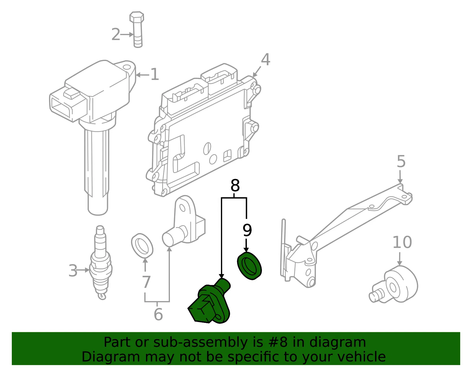 Engine Camshaft Position Sensor - Mazda (PXK7-18-230) - view 2