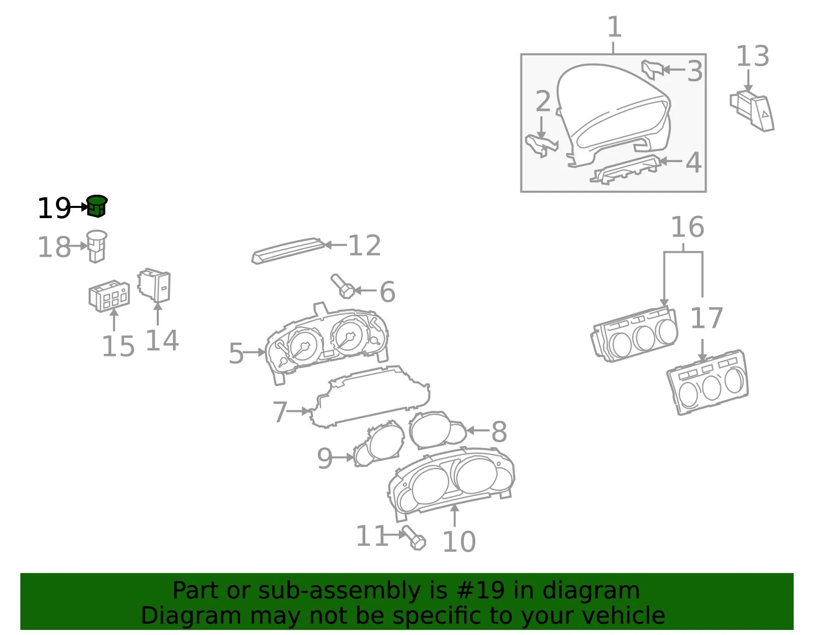 Cover Sun Sensor - MAZDA (S09A61799A) - view 2