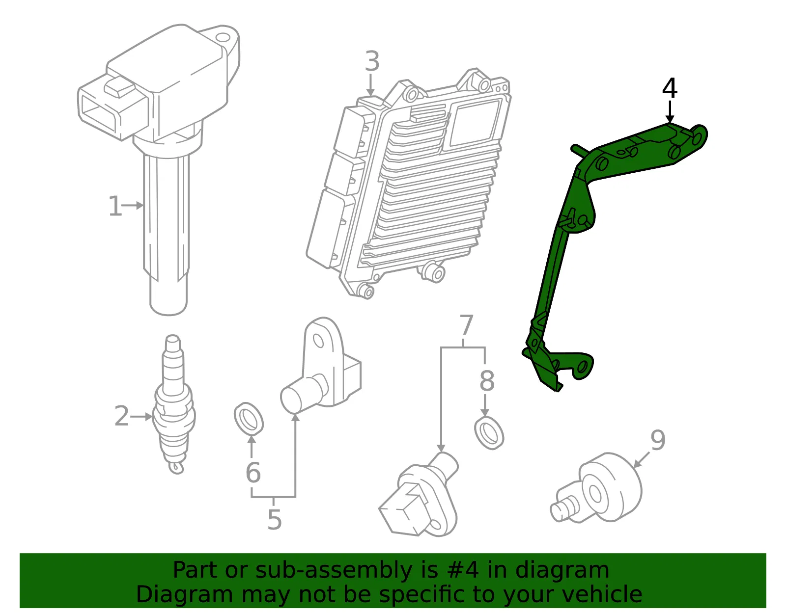 Engine Control Module (ECM) Bracket - Mazda (T307-18-885) - view 2