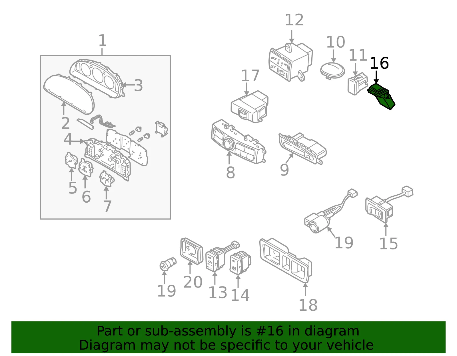 Switch Hazard - MAZDA (TA01664H0A) - view 2