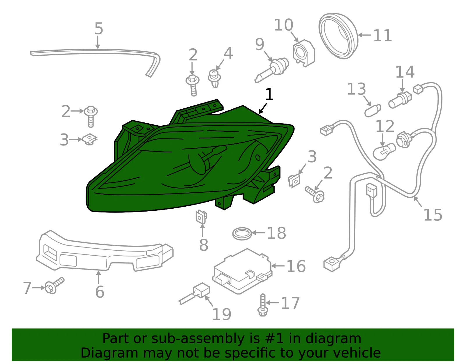 Headlamp Assembly - Driver's Side (LH) - Mazda (TK24-51-041) - view 2