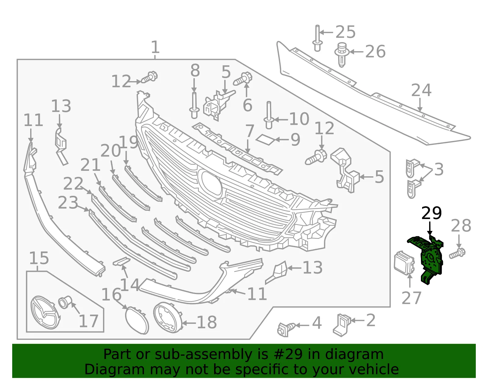 Cruise Control Distance Sensor Bracket - Mazda (TK48-52-150) - view 4