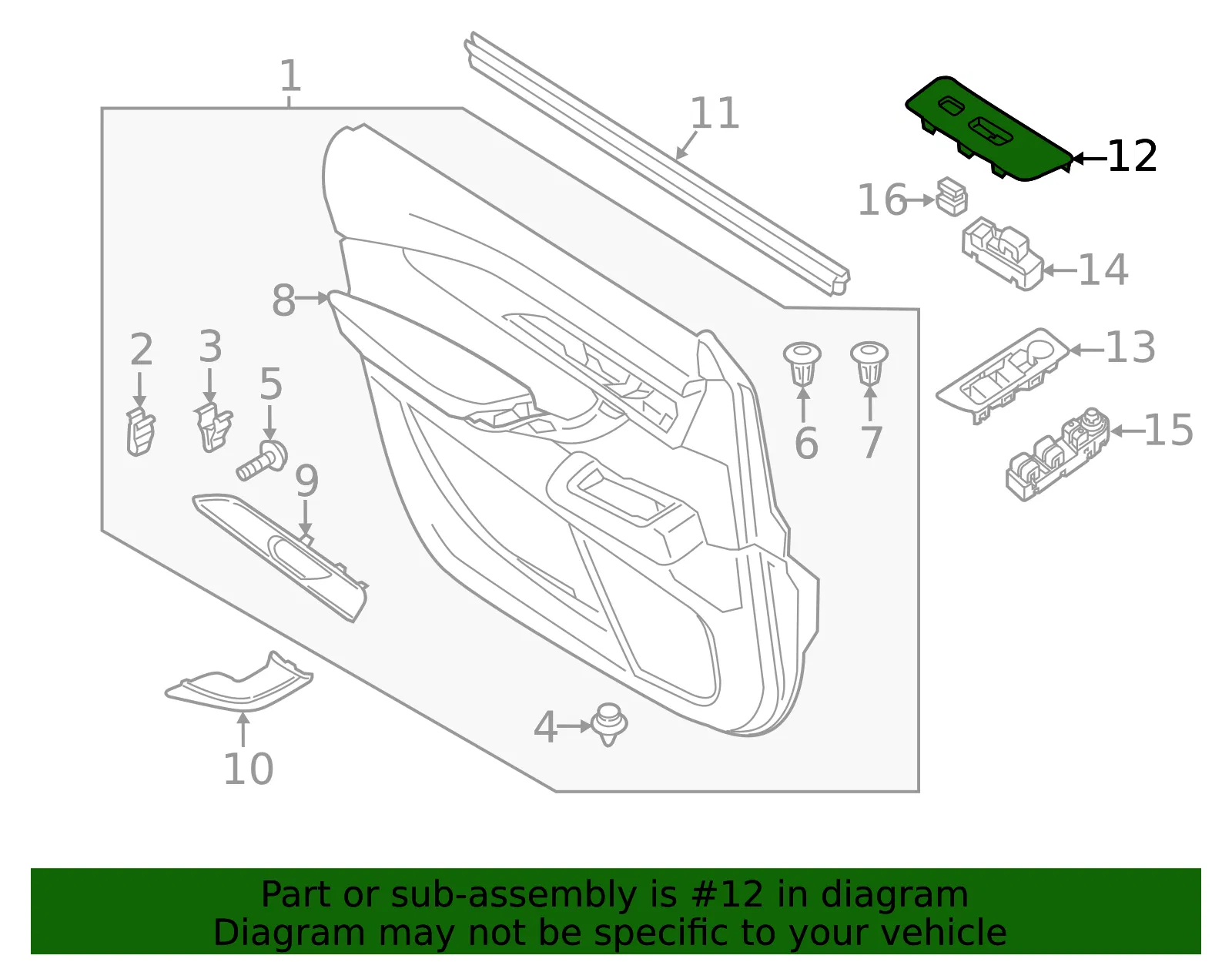 Switch Panel - Passenger Side (RH) - Mazda (TK48-68-4L1C) - view 3