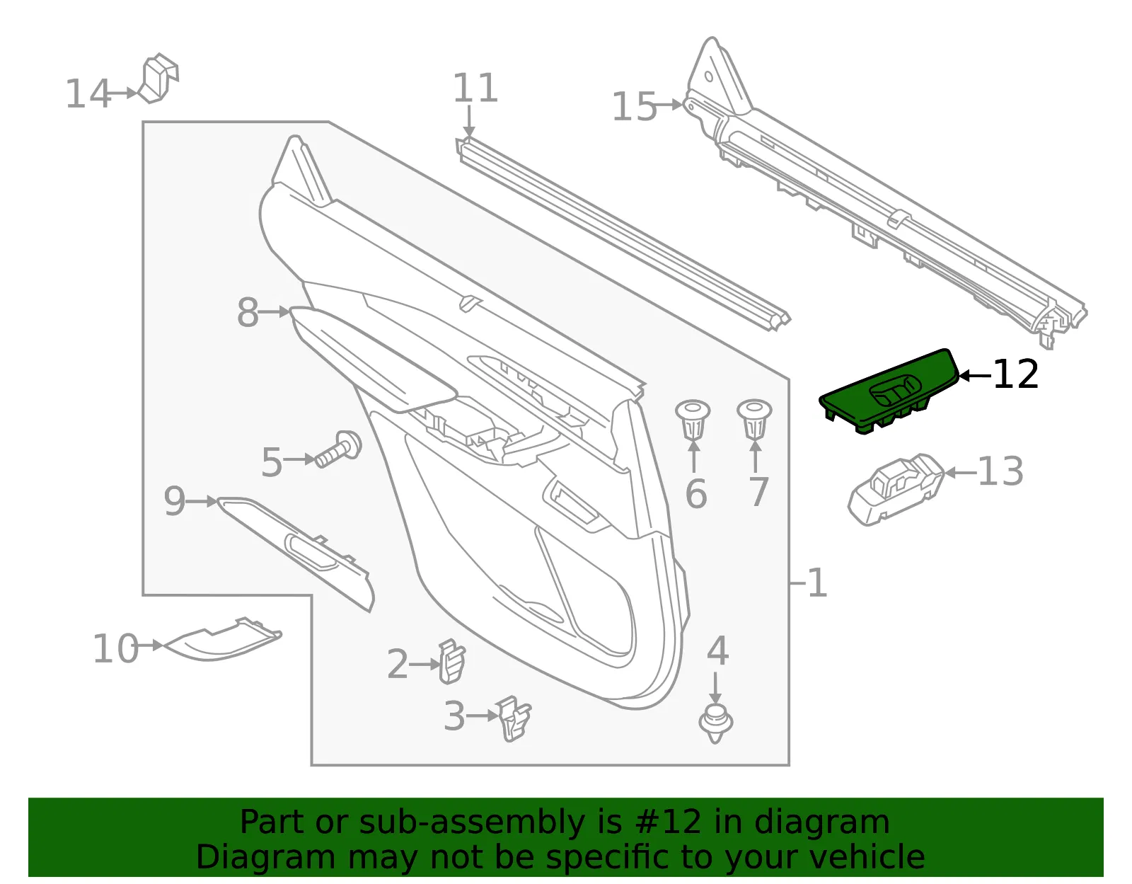 Switch Panel - Driver's Side (LH) - Mazda (TK48-68-5L6C) - view 3
