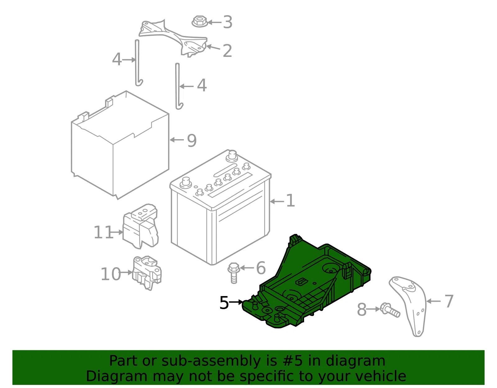 Battery Tray - Mazda (TK78-56-040) - view 4