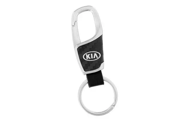 Key Chain - Black Carbon Fiber Kia W/Clip - Kia (UM016-AY740)