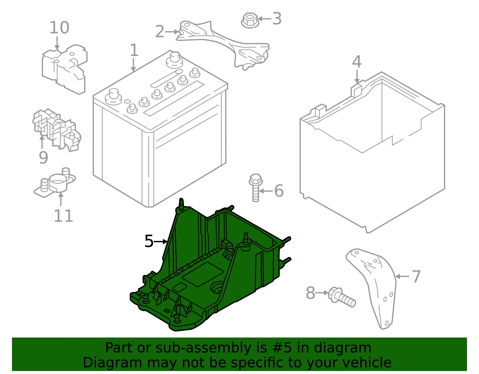 Battery Tray - Mazda (VA85-56-040) - view 2