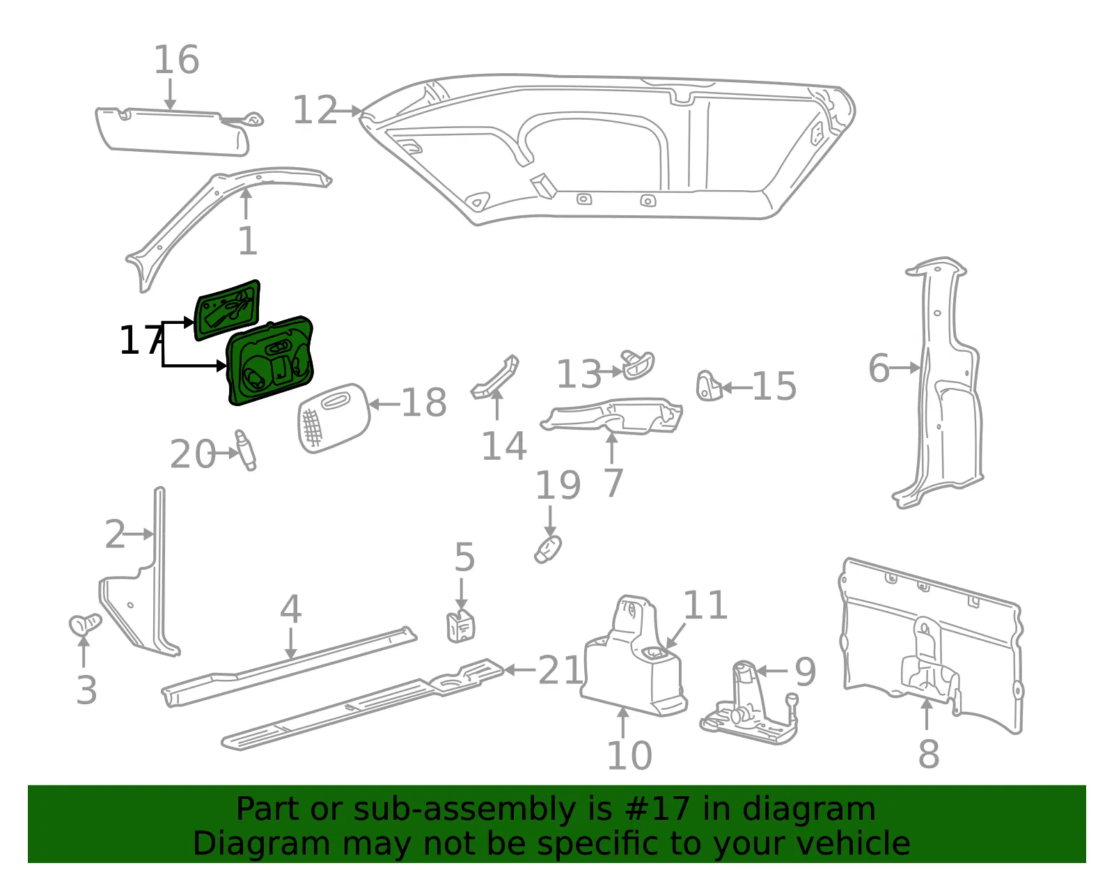 Map Lamp Assembly - Mazda (ZZM3-51-310) - view 4